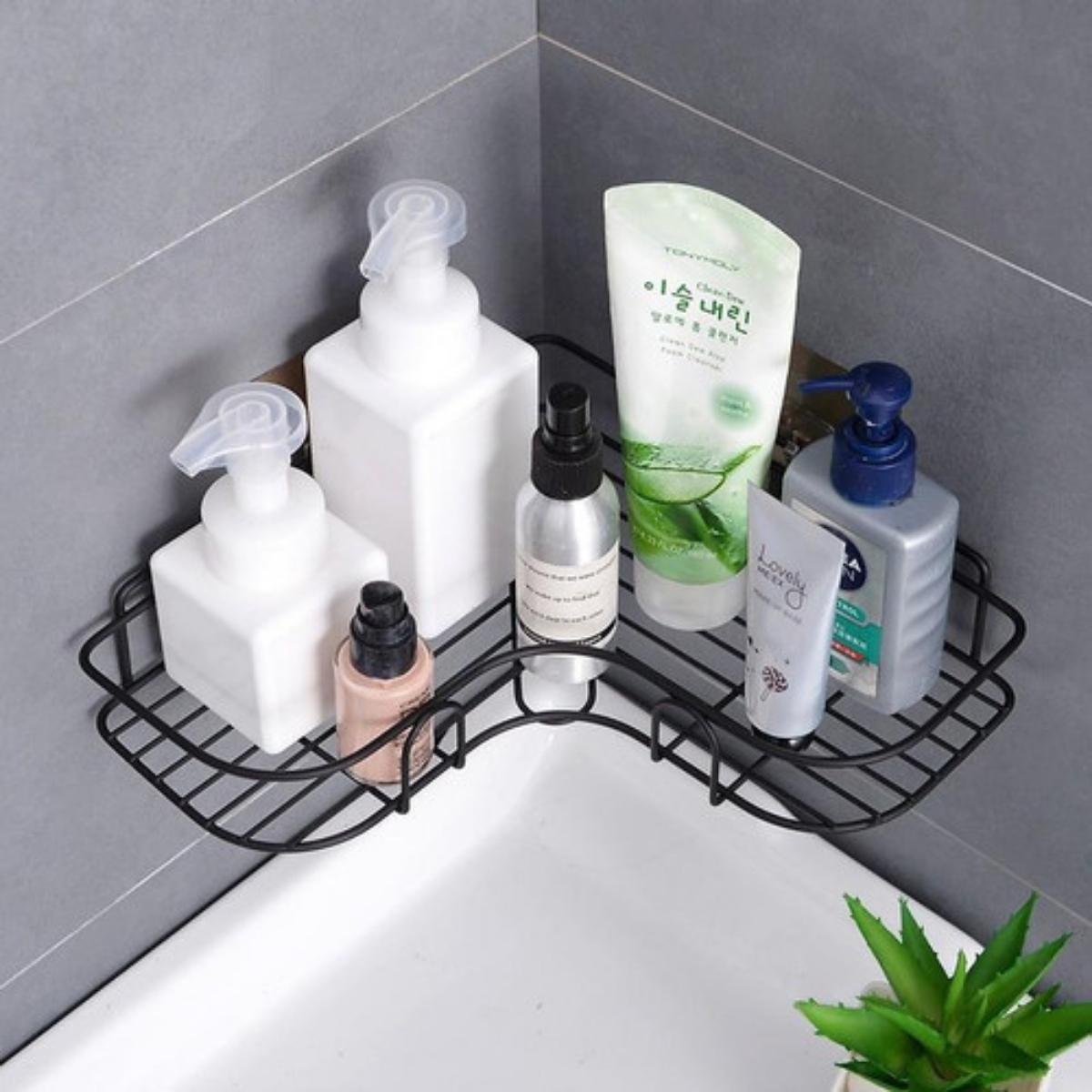 Suporte Porta Shampoo Preto Prateleira De Banheiro Suporte Porta Shampoo Preto Prateleira De Banheiro